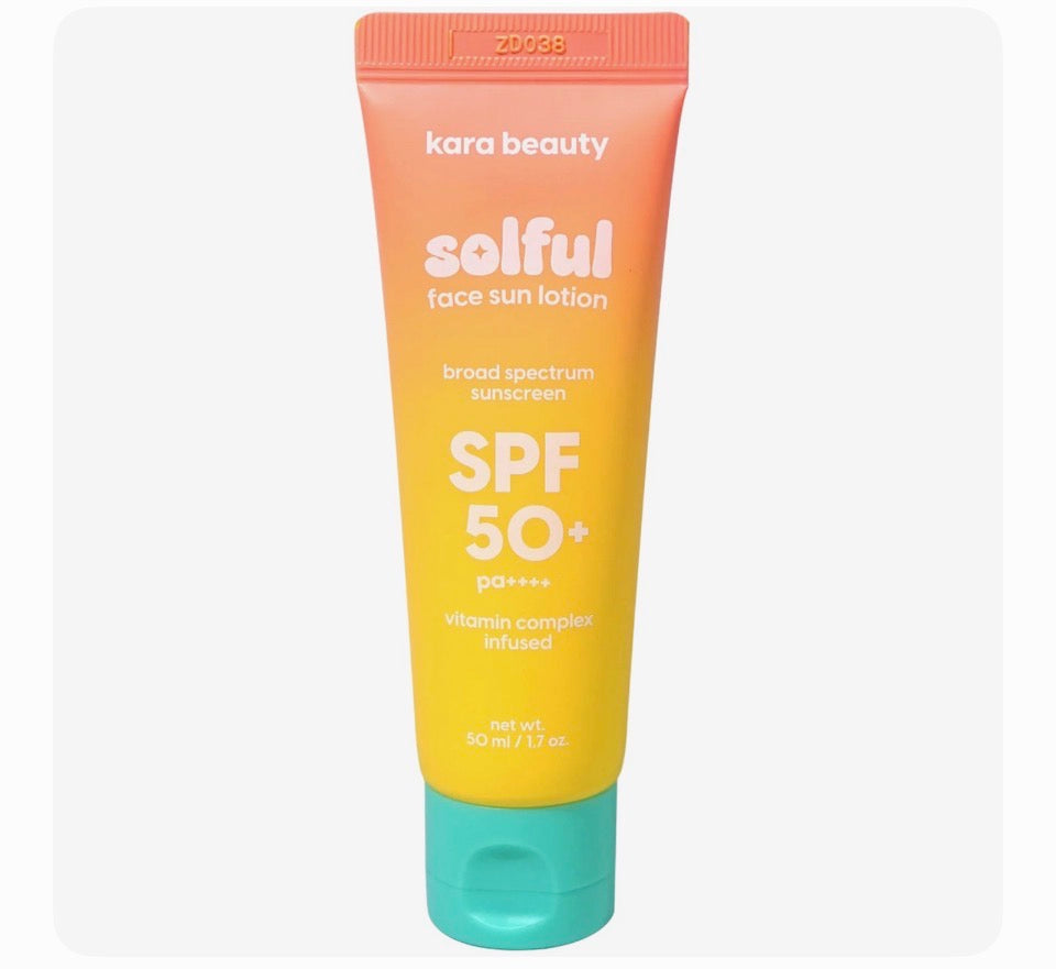Kara Beauty SOLFUL - Loción solar facial SPF 50+ PA ++++ protector solar facial coreano, sin fundición blanca, 1.7 onzas