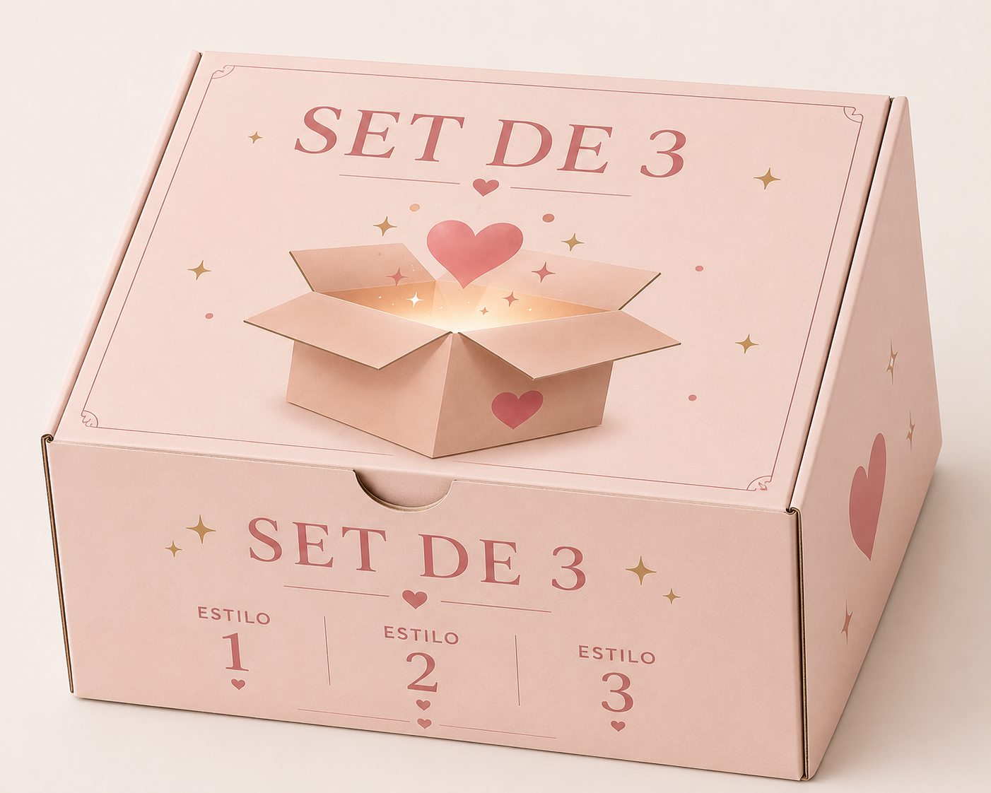 Set de 3 estilos de Uñas press on-reutilizables